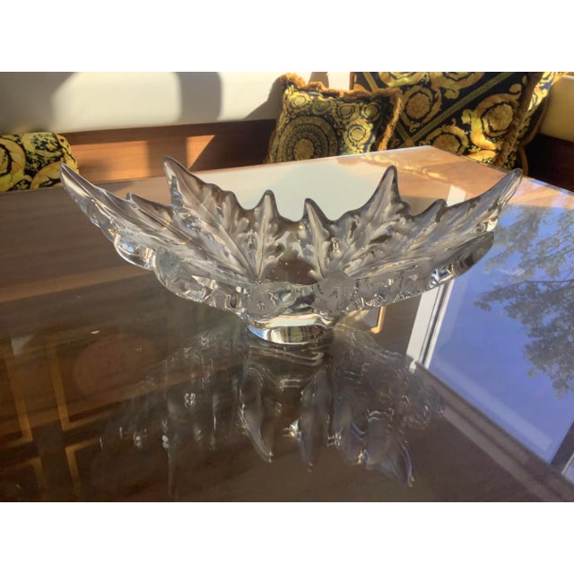 Lalique 1960s Champs Elysées Bowl by Lalique Xl Signed Heavy Crystal For Sale - Image 4 of 12