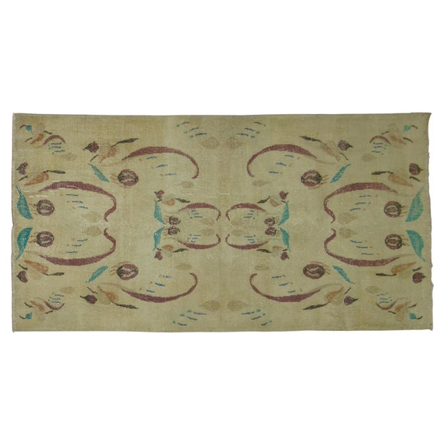 Mid-20th Century Art Deco Turkish rug Measures: 3'11'' x 7'3''.
