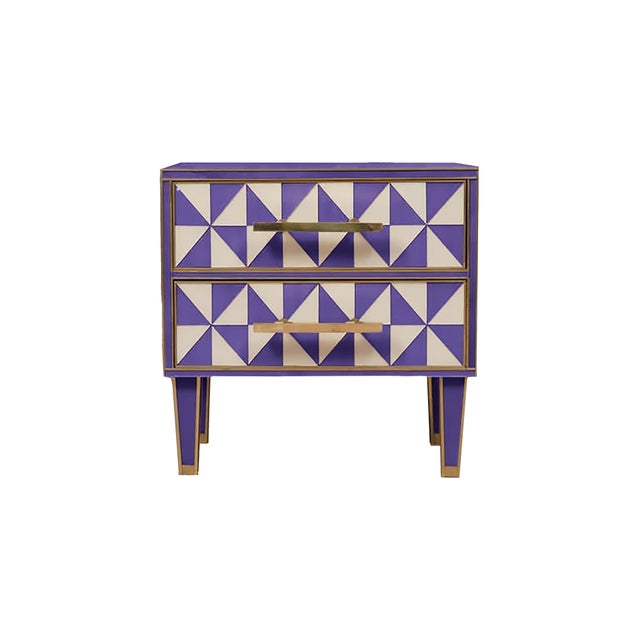 Not Yet Made - Made To Order Italian Murano Glass and Brass Nightstands from Justfurnituress SRL, Set of 2 For Sale - Image 5 of 6