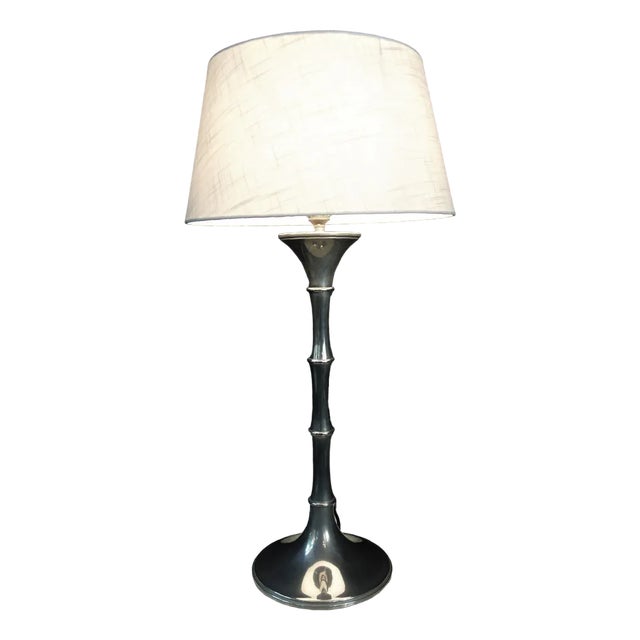 Bamboo and Nickel Table Lamp by Ingo Maurer for Design M, 1970s For Sale