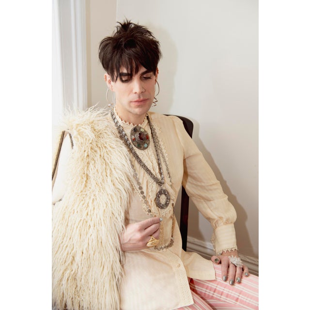 Silver Vintage 1970s Silver Byzantine Scroll Link Chain Necklace For Sale - Image 8 of 12