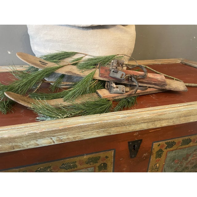 Large Antique Fir Chest For Sale - Image 5 of 11