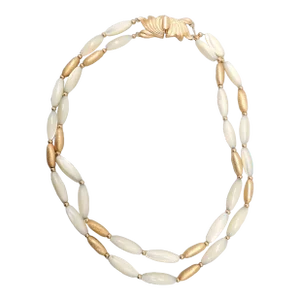 Vintage Signed Napier 2-Strand Oblong Beaded Necklace