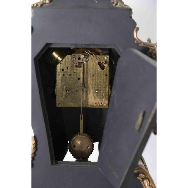 Metal Boulle Style Table Clock in Wood and Brass from Kienzle, Early 20th Century For Sale - Image 7 of 10