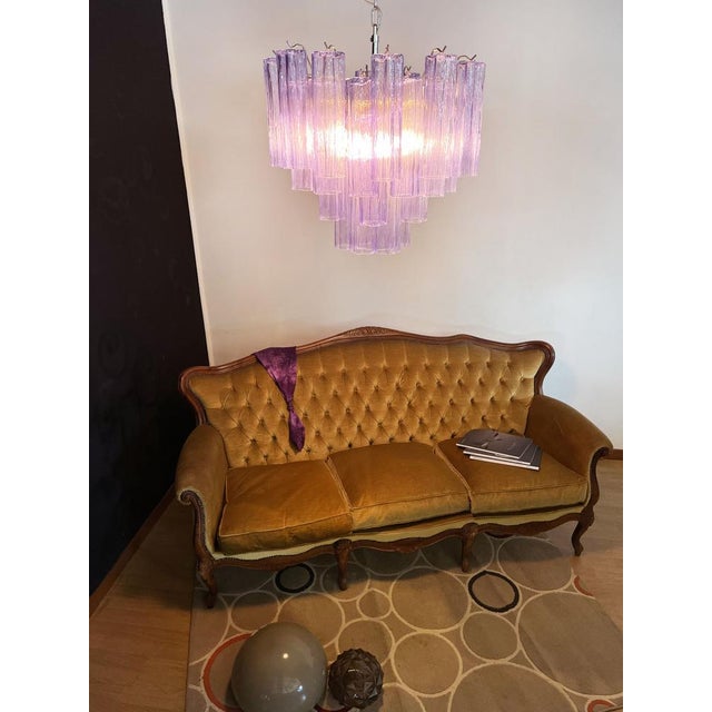 Glass Murano Glass Tube Chandelier, 1990s For Sale - Image 7 of 18