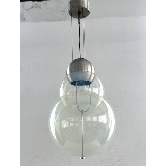 Silver Mid-Century Italian Murano Opaline Glass Chandelier, 1970s For Sale - Image 8 of 18