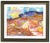 Jean Krille' (1923-1991) abstract mountain desert scene "Utah '88" acrylic on art board. Nicely framed in dark wood with a...