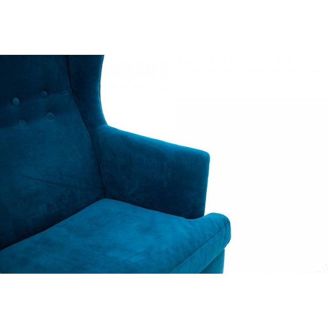 Set of 20th Century Wingback Armchair with Ottoman, Denmark, 1950s For Sale - Image 9 of 16