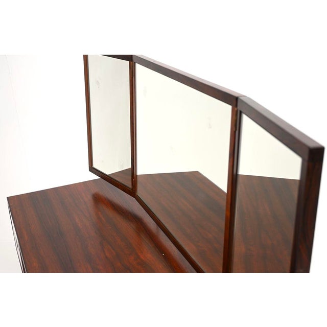 Vintage Danish Rosewood Dressing Table and Stool by Kai Kristiansen for Aksel Kjersgaard, 1960s, Set of 2 For Sale - Image 10 of 17