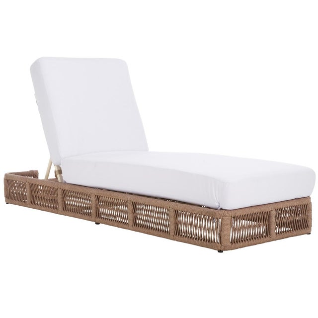 Spritely Home Gillian Chaise Lounge, Natural/White For Sale - Image 4 of 12