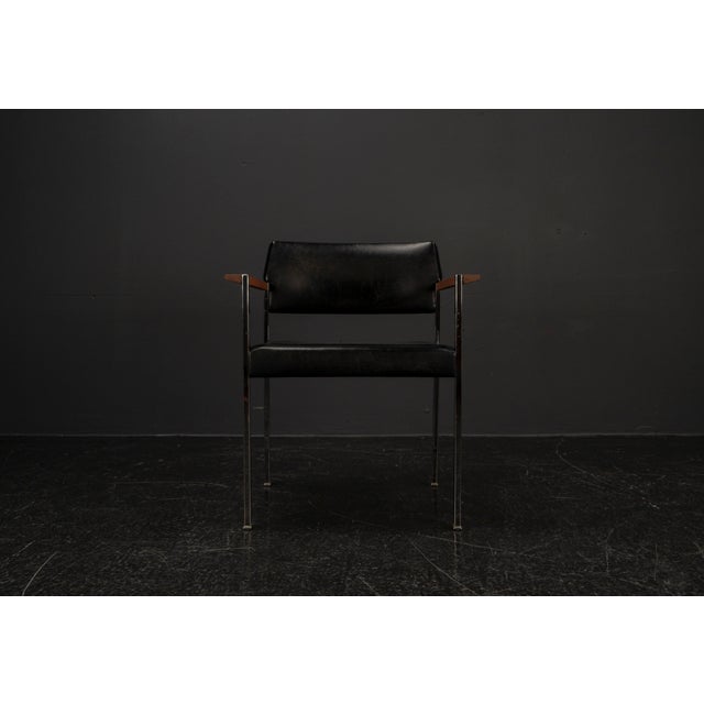 Mid-Century Black Armchair, 1960s For Sale - Image 6 of 18