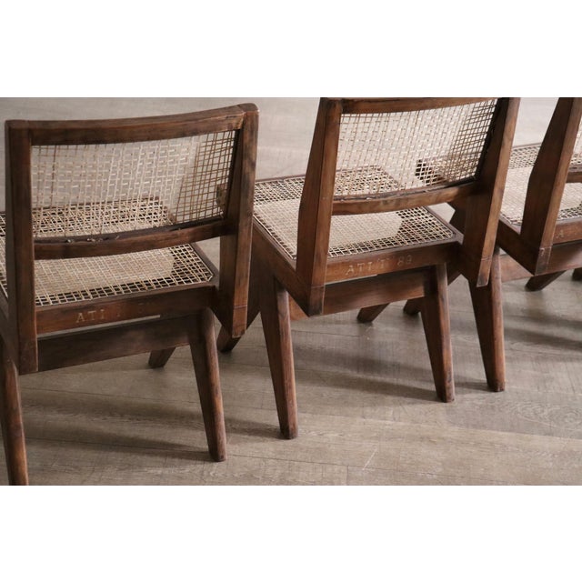 Office Cane Chairs from Pierre Jeanneret, India, 1950s, Set of 8 For Sale - Image 13 of 18