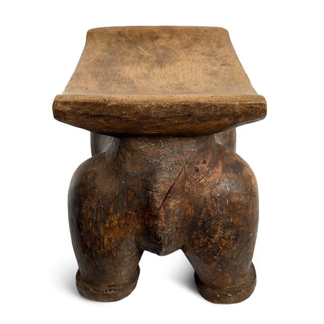 Old Antique Baule Monkey Stool 1920s For Sale - Image 11 of 11
