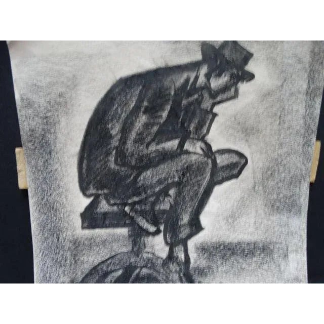 Charles Putnam Safford: Modern Thinker Charcoal on Paper For Sale - Image 4 of 7