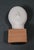 Cycladic-Style Modernist Bisque Ceramic Head Sculpture on Wooden Base For Sale - Image 9 of 10