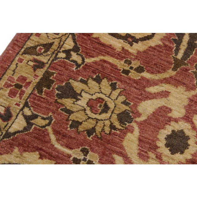 Shabby CHic Ziegler 1990's Pink/Tan Wool Runner Rug- 3'3'' X 18'3'' For Sale - Image 4 of 10