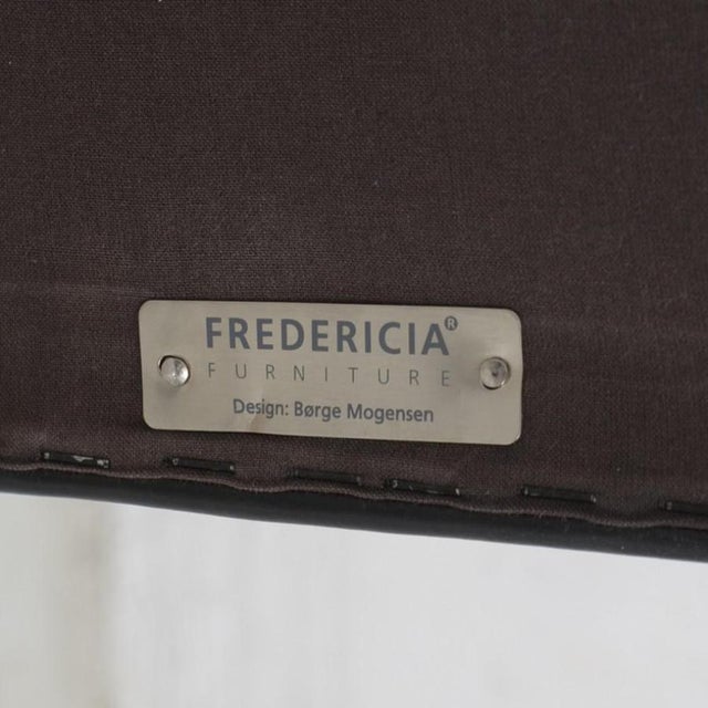 Vintage Stool in Black Leather by Børge Mogensen, 2020 For Sale - Image 9 of 10