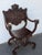 Wood Late 1800s Gothic Heavy Hand Carved Throne His and Hers Curule Chairs 6570d For Sale - Image 7 of 18