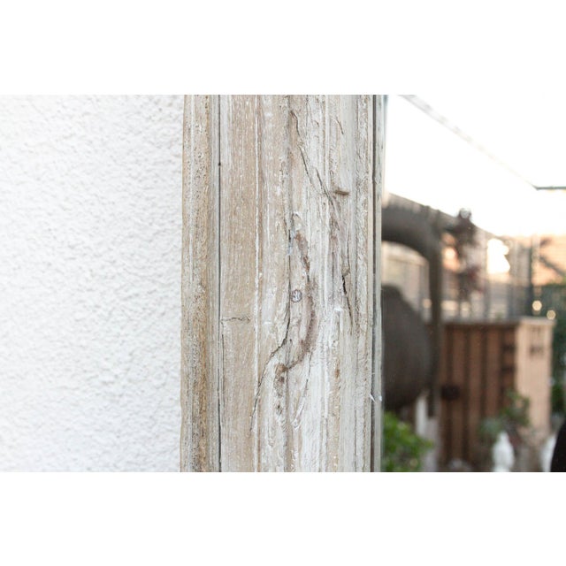 42" Long Antique Sun Bleached Teak Mirror For Sale - Image 4 of 7