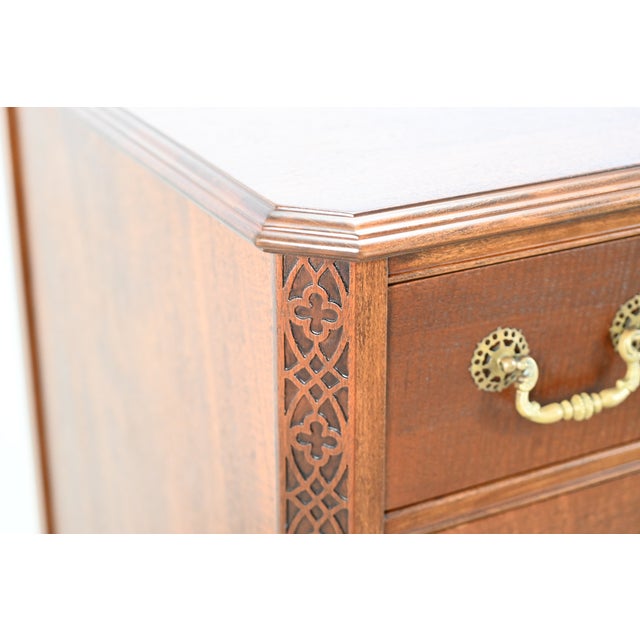 Kindel Georgian Mahogany Highboy Chest of Drawers | Newly Refinished For Sale - Image 11 of 14