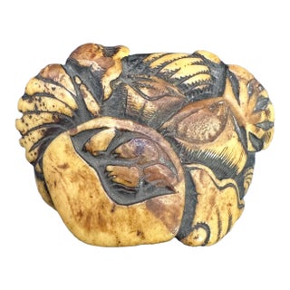 Antique Japanese Bone Netsuke, Sea Life, Edo Period, Belt Toggle For Sale