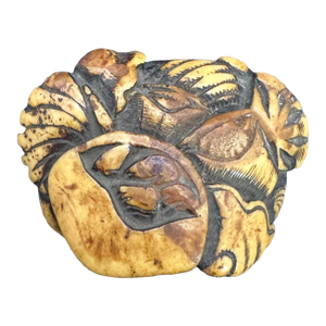 Antique Japanese Bone Netsuke, Sea Life, Edo Period, Belt Toggle