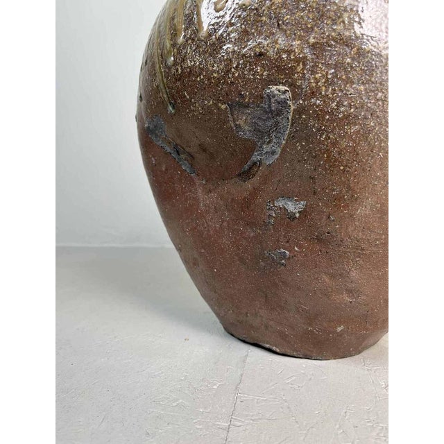 Japanese Tea Leaf Jar in Brown Ceramic For Sale - Image 4 of 17