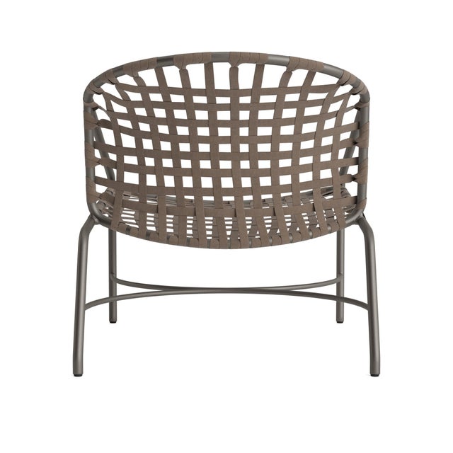 Brown Jordan Brown Jordan Kantan Aluminum Suncloth Lounge Chair, Mica frame with Mica fabric For Sale - Image 4 of 11