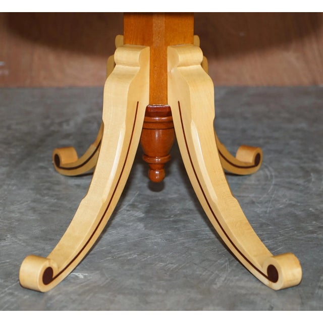 Sheraton Revival Maple & Mahogany Oval Coffee Table For Sale - Image 12 of 18