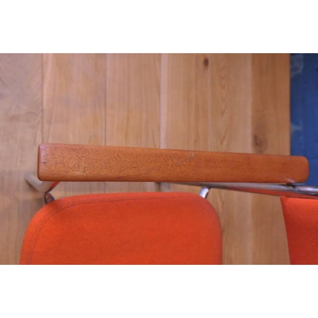Set of Mid-Century Chrome Armchairs with Orange Upholstery from Antocks Lairn For Sale - Image 9 of 10