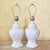 Pair of Vintage White Ceramic Ginger Jar Table Lamps With Floral Relief & Diane Shades For Sale In Washington DC - Image 6 of 18