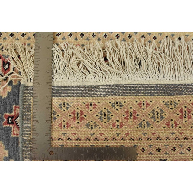 Bokhara Jaldar Rug 4’2” X 6’3” Gray Wool Tribal Hand-Knotted Oriental Carpet For Sale - Image 12 of 12
