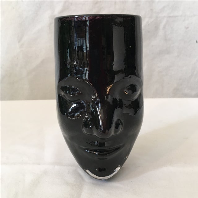 Bredemeier Art Glass Face Vase Chairish