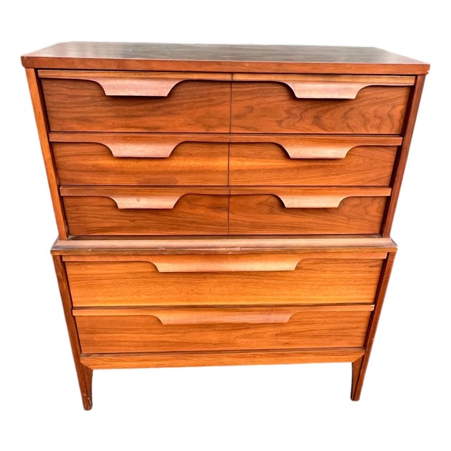 Mid 20th Century Johnson Carper High Chest Laminate Top, Attributed For Sale