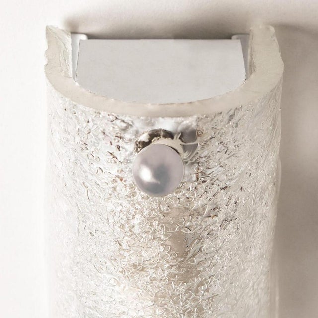 1960s Ice Glass Wall Light Fixture from Hillebrand, Germany, 1960s For Sale - Image 5 of 18