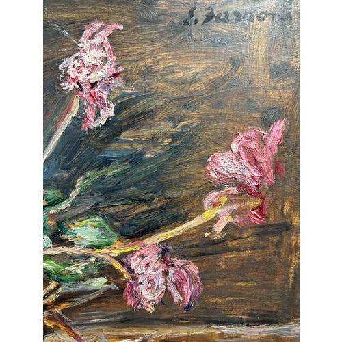 Enzo Faraoni, Still Life with Flowers, Oil on Wooden Panel, 1970s For Sale - Image 10 of 11