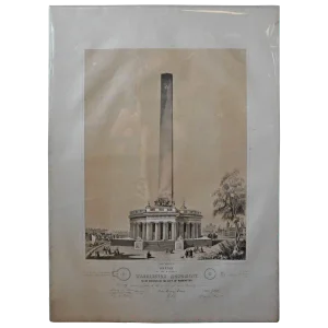 Mid-19th Century Washington Monument Broadside Lithograph