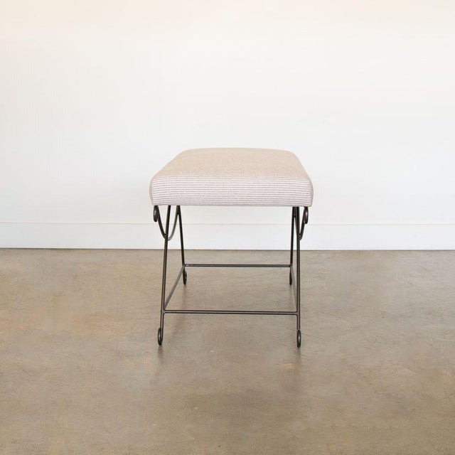 Panoplie Iron Loop Bench, Brown Stripe For Sale - Image 4 of 9