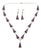 Art Deco Silver, Purple Triangular Glass and Paste Necklace and Earrings, 1920s, Set of 2 For Sale