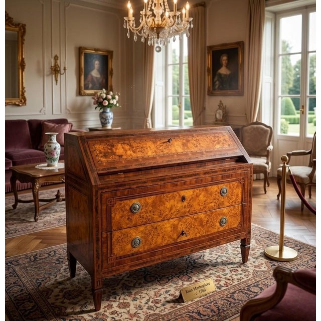 A masterpiece of 18th-century Emilian cabinetmaking, Louis XVI style This extraordinary desk represents the excellence of...