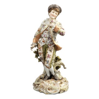 Porcelain Figure of a Young Gallant by Triebner Ens & Eckert for Volkstedt, 1880s For Sale