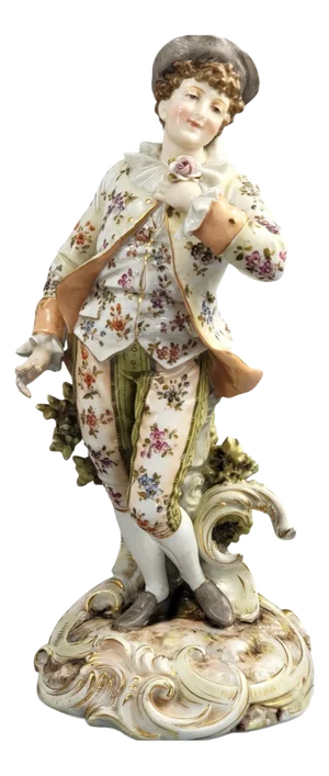 Porcelain Figure of a Young Gallant by Triebner Ens & Eckert for Volkstedt, 1880s