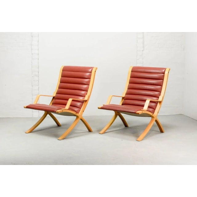 Mid-Century Danish High Back AX Lounge Chairs by Hvidt and Molgaard Nielsen for Fritz Hansen, Set of 2 For Sale - Image 17 of 17