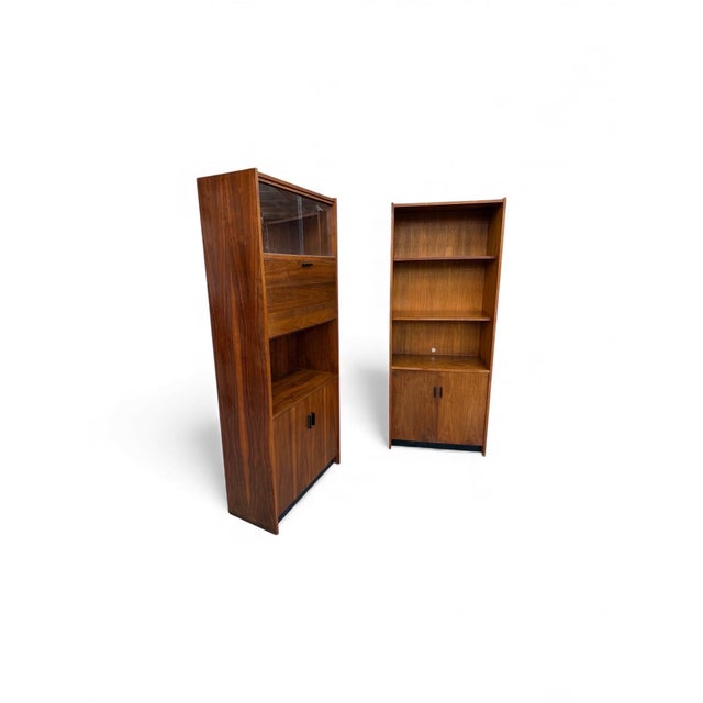 Mid-Century Modern Walnut Storage Cabinets - Set of 2 For Sale - Image 4 of 9