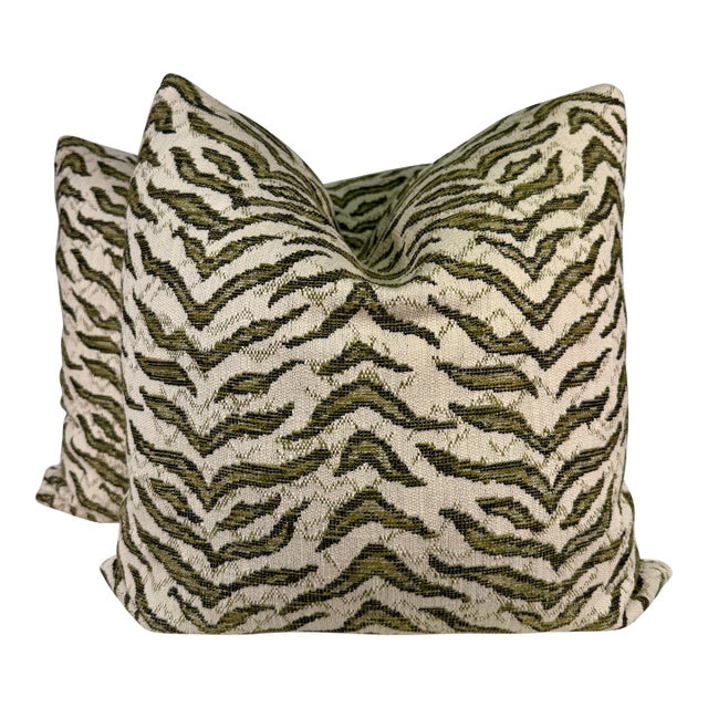 Jane Churchill "Tibor" in Natural 22" Pillows-a Pair For Sale