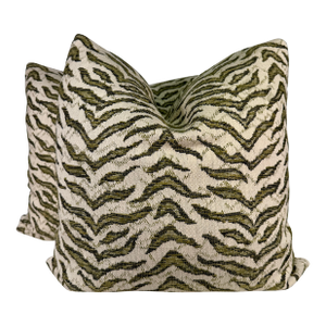 Jane Churchill "Tibor" in Natural 22" Pillows-a Pair