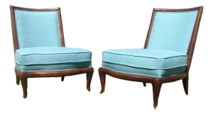 Mid-Century Style Slipper Lounge Chairs - A Pair