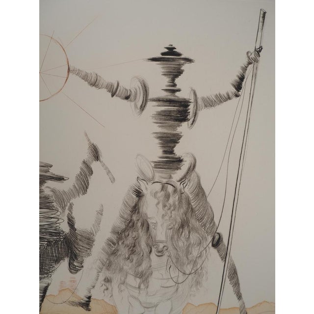 Salvador Dali, Don Quixote and Sancho Panza, Original Etching For Sale - Image 5 of 12
