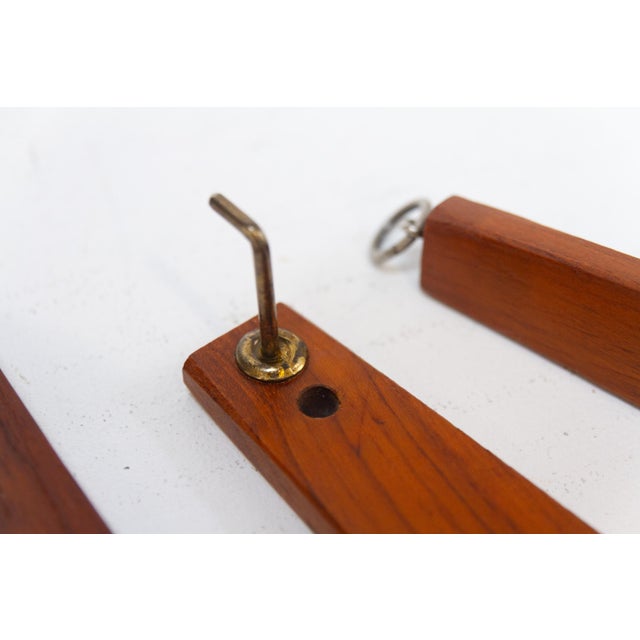 Mid-Century Danish Teak Hallway Set with Cloth Brush and Shoehorn, 1950s, Set of 3 For Sale - Image 10 of 14