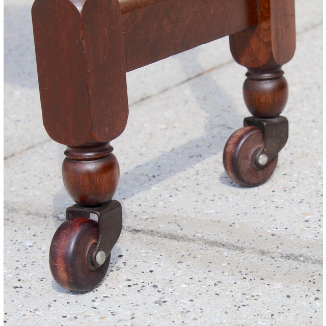 Antique Colonial Revival Walnut Lectern | Bible / Dictionary Stand | Rolling Book or Music Stand | 33” H For Sale - Image 13 of 14